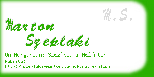 marton szeplaki business card